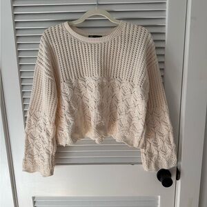 Zara Cream Textured Women's Sweater